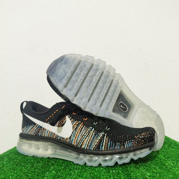 Nike Other - Nike Flyknit Air Max Black Multi Color Glow Shoes